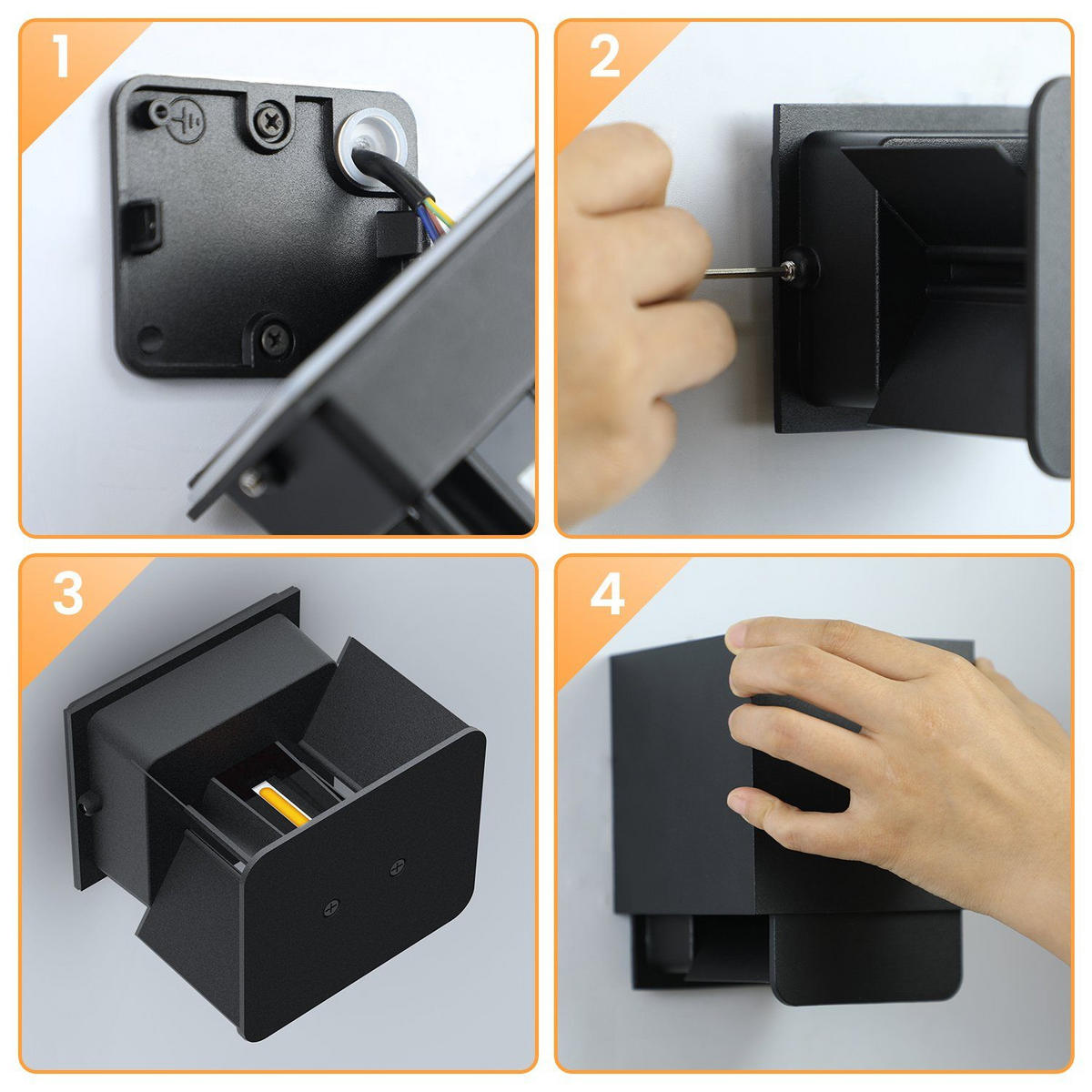 LED WANDLEUCHTE Herz 2er-Set - Schwarz, Metall (10/10/10cm) - Nettlife