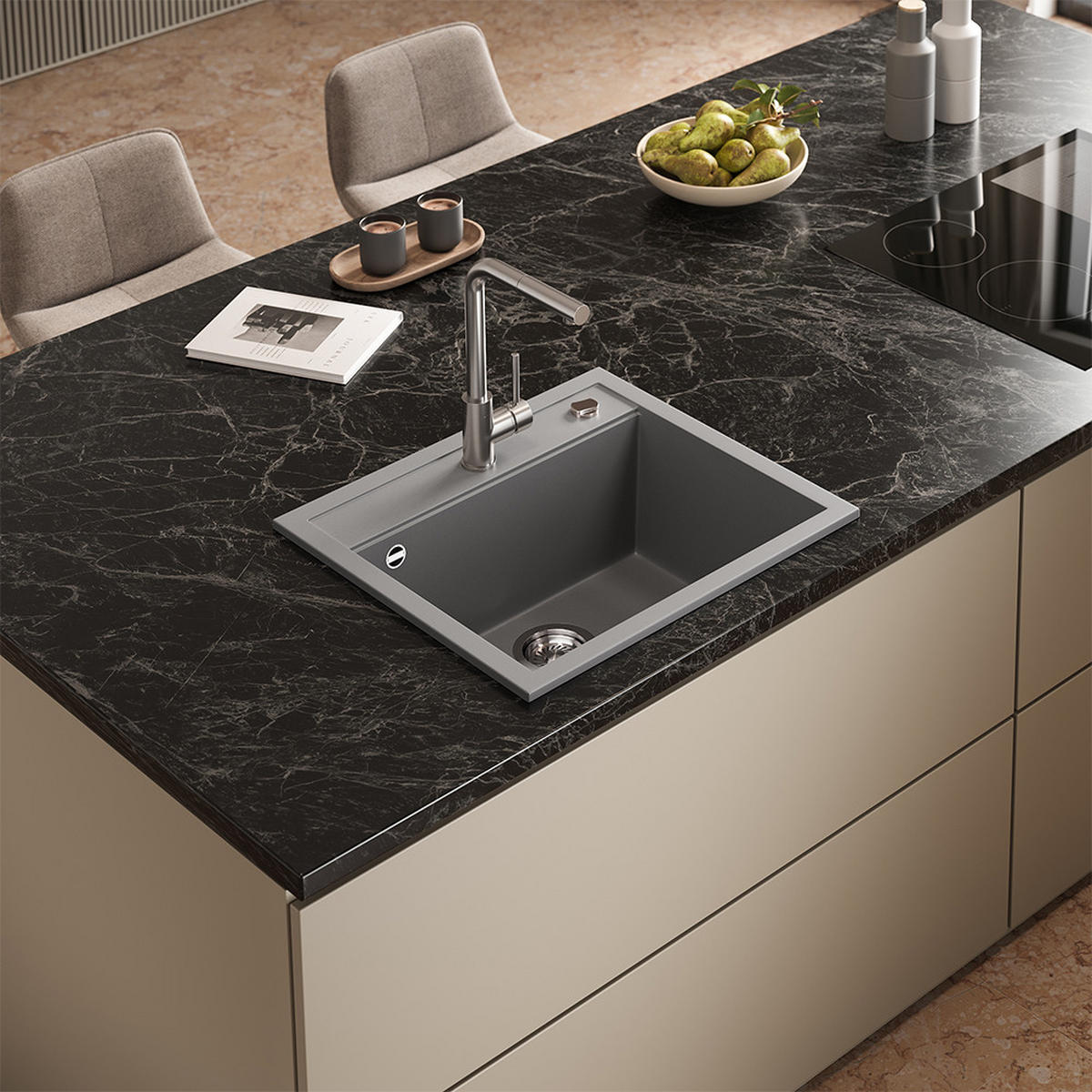 UMYVADLO Paris Šedá 57 x 51 cm - šedá, keramika (57/20/51cm) - Bergstroem