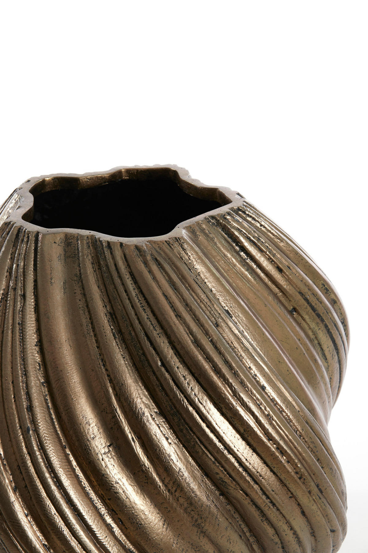 VASE Yatung Bronze Ø52/48 cm - Bronzefarben, Stein (48cm) - Light & Living