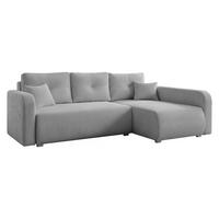 ECKSOFA Viena Cord, Seite: Rechts - Silberfarben/Hellgrau, Holz/Kunststoff (234/145cm) - MIRJAN24