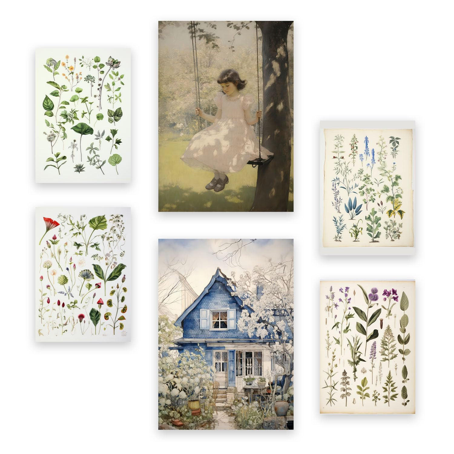 POSTER Set Mit 6 Hausblumen A3 & A4 Rahmenlos - Klar, Papier (29/3cm) - Nacnic