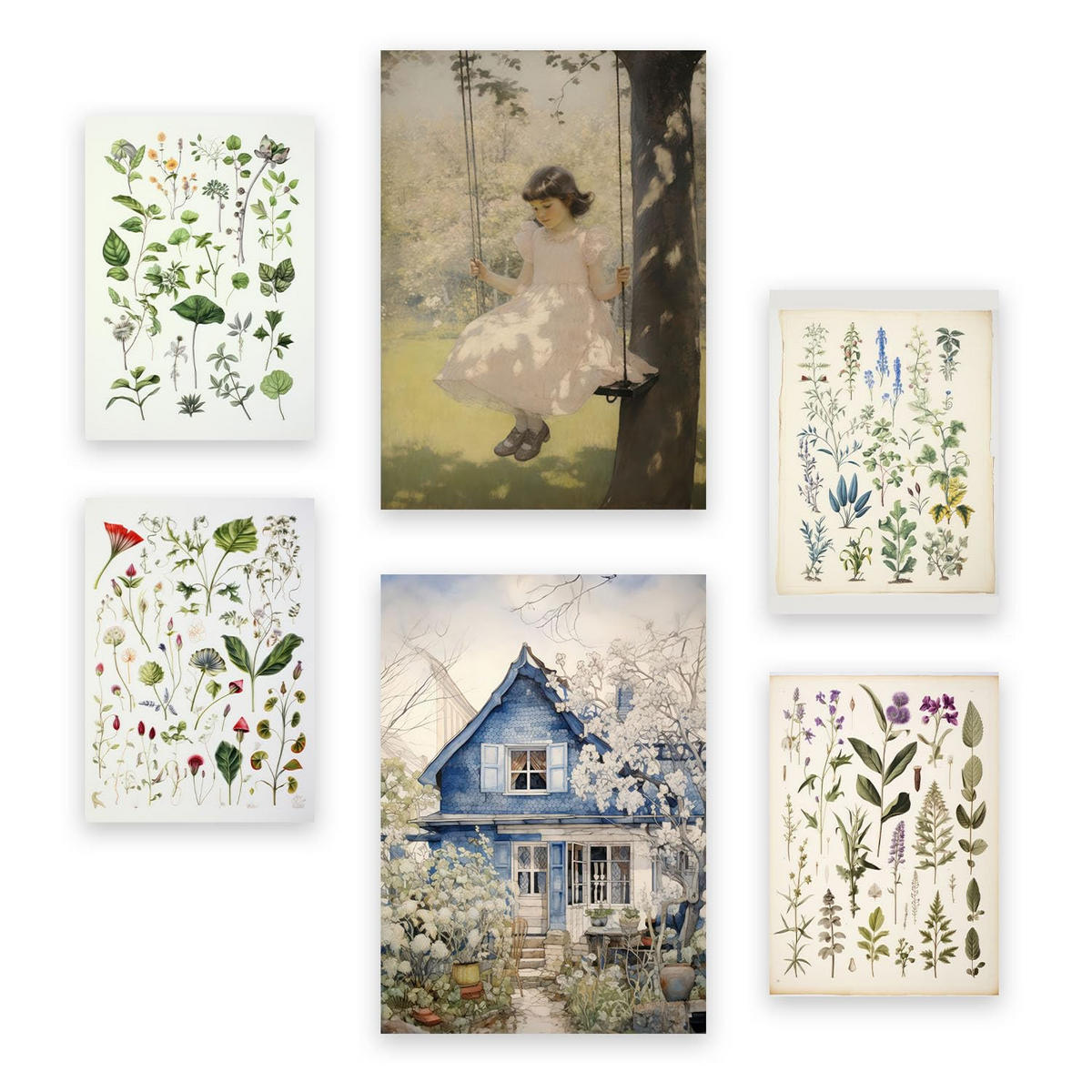 POSTER Set Mit 6 Hausblumen A3 & A4 Rahmenlos - Klar, Papier (29/3cm) - Nacnic