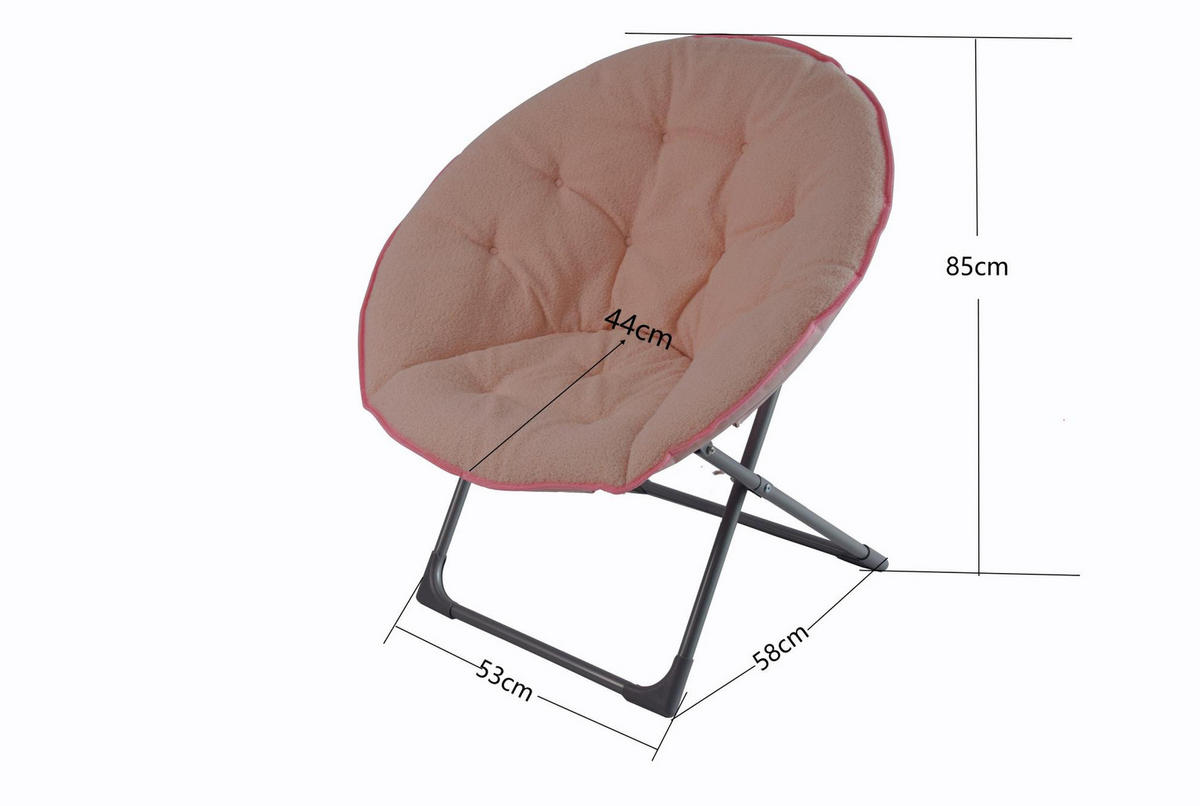 SESSEL 80/80/37 cm aus Fabric+Metal Rose mit Klappfunktion - Rosa, Textil (53/85/58cm) - OKMYHOME