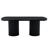ESSTISCH Holzoptik Schwarz 180/90/76 cm - Schwarz, Holz (90/180/76cm) - PANGIVO