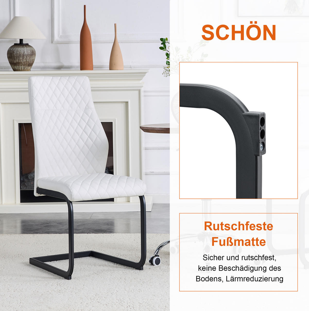 TISCH- UND STUHLSET rund 60 cm MDF Weiß/Schwarz - Schwarz, Metall (60/72/60cm) - Meubliv