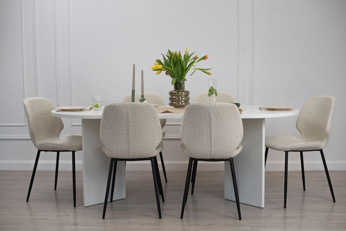 ESSTISCH Ovo Weiß 90x204 cm - Weiß, Holzwerkstoff (204/90/75cm) - Selsey