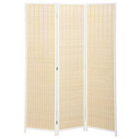 PARAVENT 3-tlg DE-14372 faltbar mit Bambusgeflecht Weiß - Weiß, Naturmaterialen (135/180/1.7cm) - ComfortXL