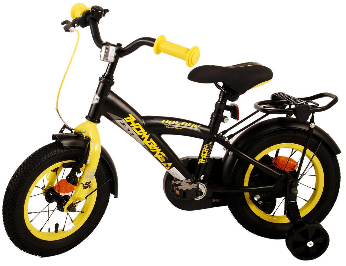 KINDERFAHRRAD Thornbike - Jungen - 12 Zoll - Rücktritt + Handbremse - Schwarz/Gelb - Gelb/Schwarz, Metall (45cm) - TPFSports