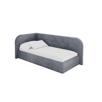 EINZELLBETT Jugendbett mit Bettkasten und Matratze H3/H4, Rechts - JAXY 90x200 Grau - Blaugrau, Holzwerkstoff/Textil (90/200cm) - ALTDECOR