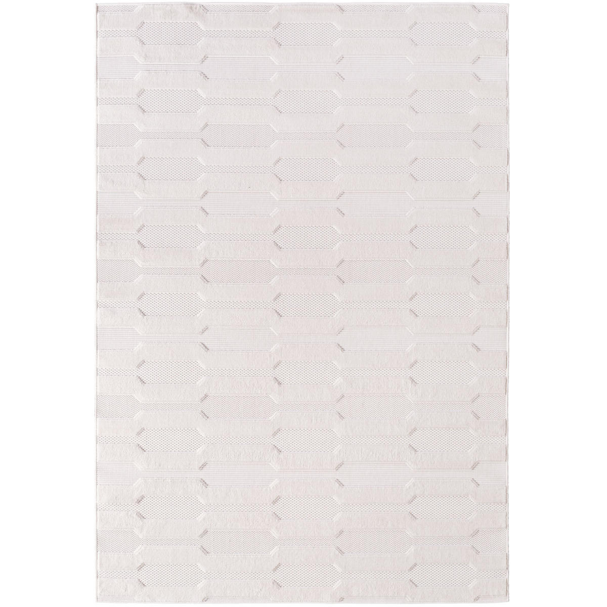 TEPPICH In-/Outdoor Kurzflor Struktur-Design Polypropylen Küche Creme Rechteckig 120x170 - Creme, Textil (120/170cm) - KADIMA DESIGN