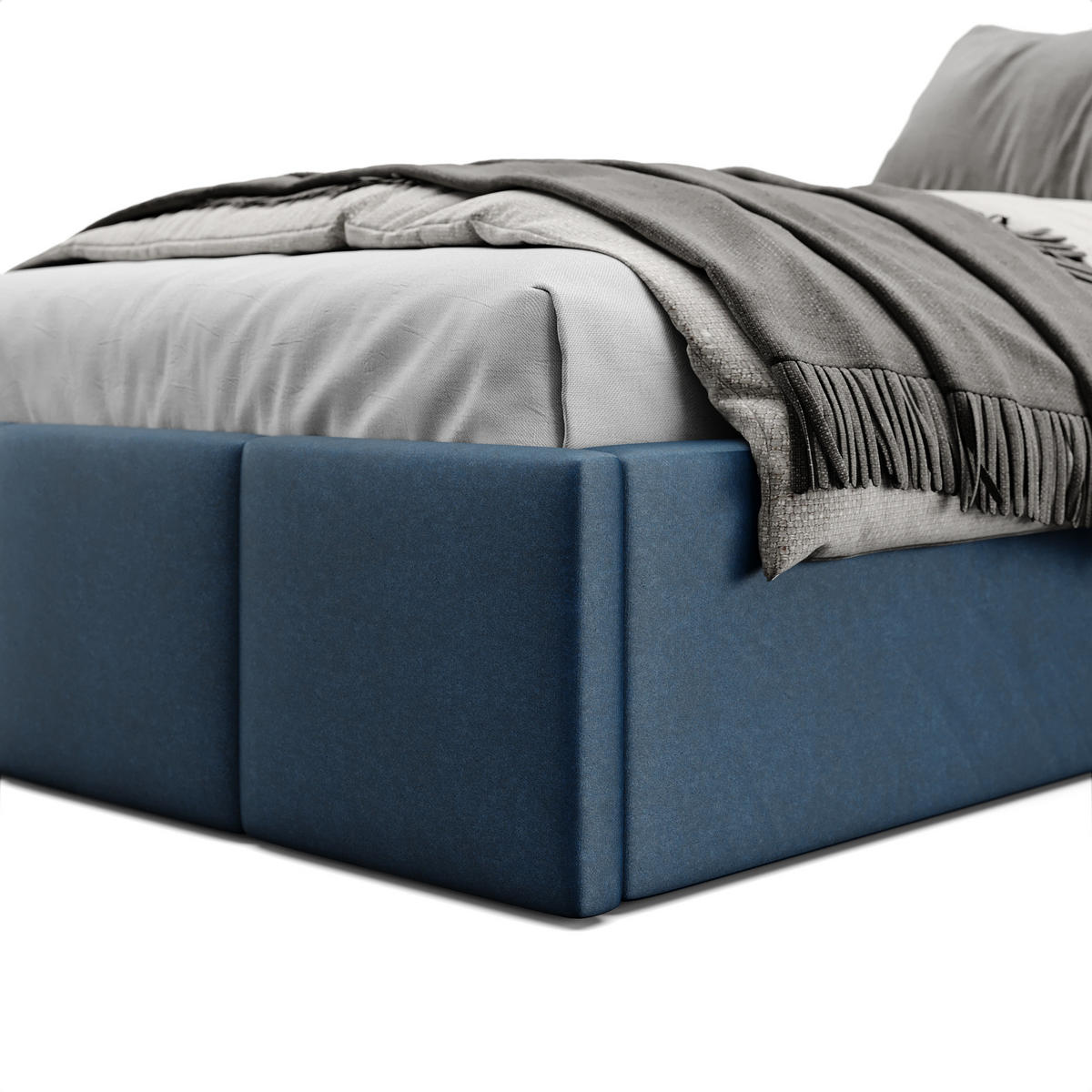 POLSTERBETT für Schlafzimmer Bett mit Stauraum Dunkelblau 90x200cm - Dunkelblau, Holzwerkstoff/Textil (90/200cm) - Muralo