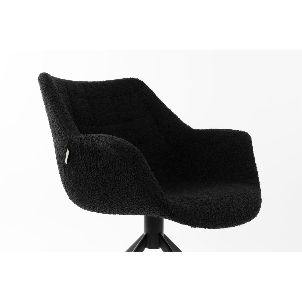 ESSZIMMERSTUHL Doulton Swivel Schwarz - 2 er Set - Schwarz, Textil (67/80/61cm) - Zuiver