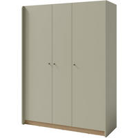 DREHTÜRENSCHRANK Alex mit 3 Türen, Eukalyptus - Eukalyptusholzfarben/Schwarz, Holzwerkstoff (145/195/52cm) - Beautysofa