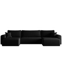 ECKSOFA Mit Schlaffunktion Und Bettkasten U-form CAPRI Poso Schwarz - Schwarz, Holz/Textil (145/362cm) - Kaiser Möbel