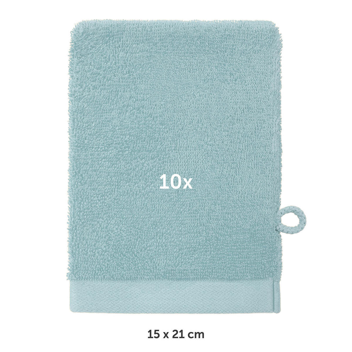 WASCHLAPPEN 10er-Set, 10x Waschlappen 15/20 cm, Hellblau - Hellblau, Textil (15/20cm) - Blumtal