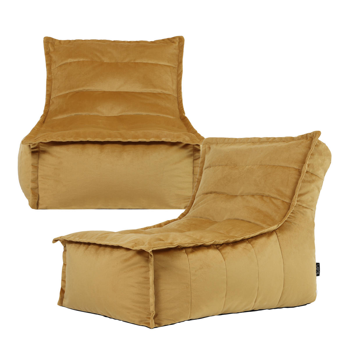SITZSACK Sofa Dolce, 2-er Set - Gelb, Kunststoff (158/68/90cm) - icon