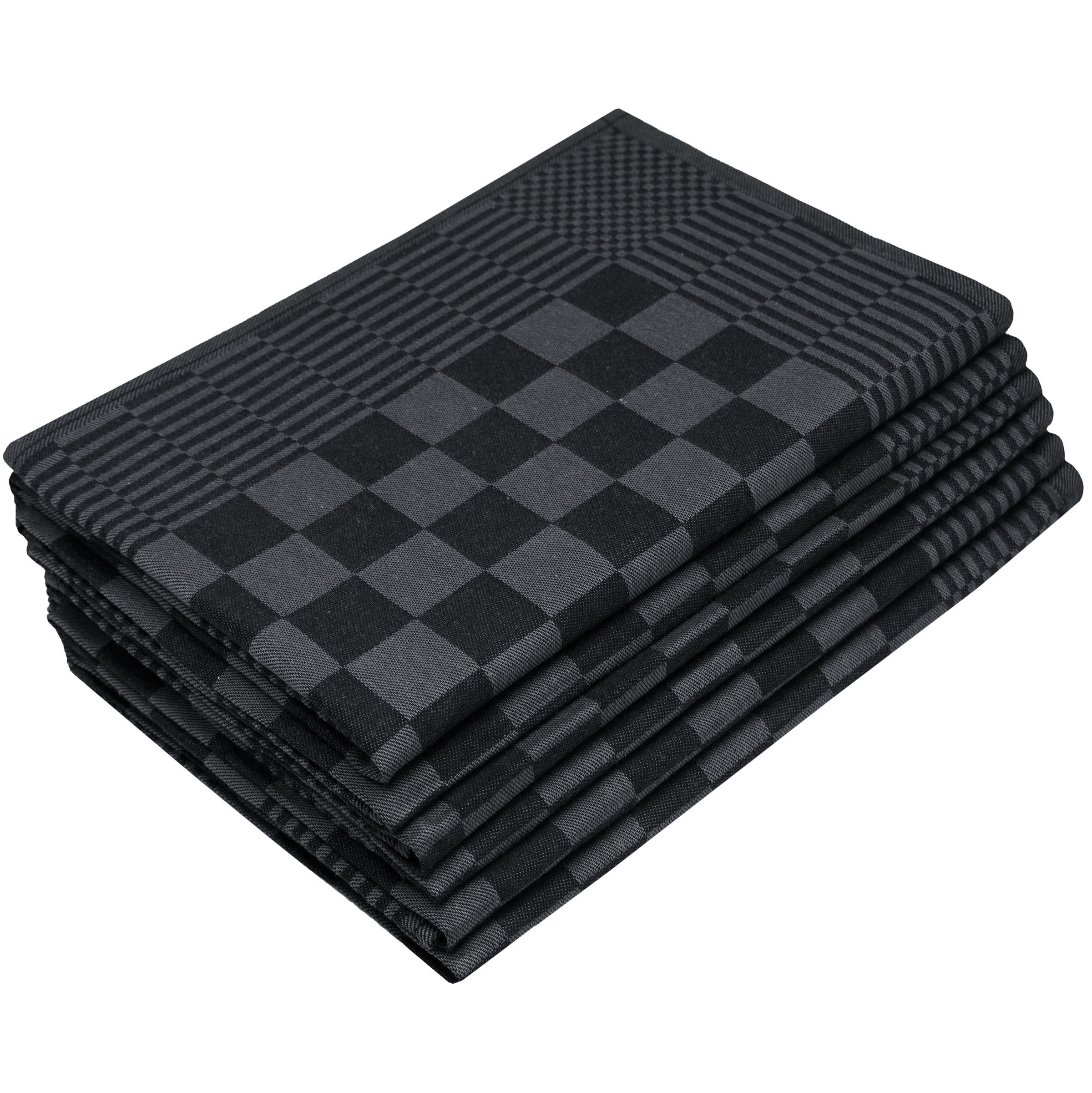 GESCHIRRTÜCHER, 6er-Set, 65x65 cm, 100% Baumwolle, Schwarz - Schwarz, Textil (65/65cm) - Zollner