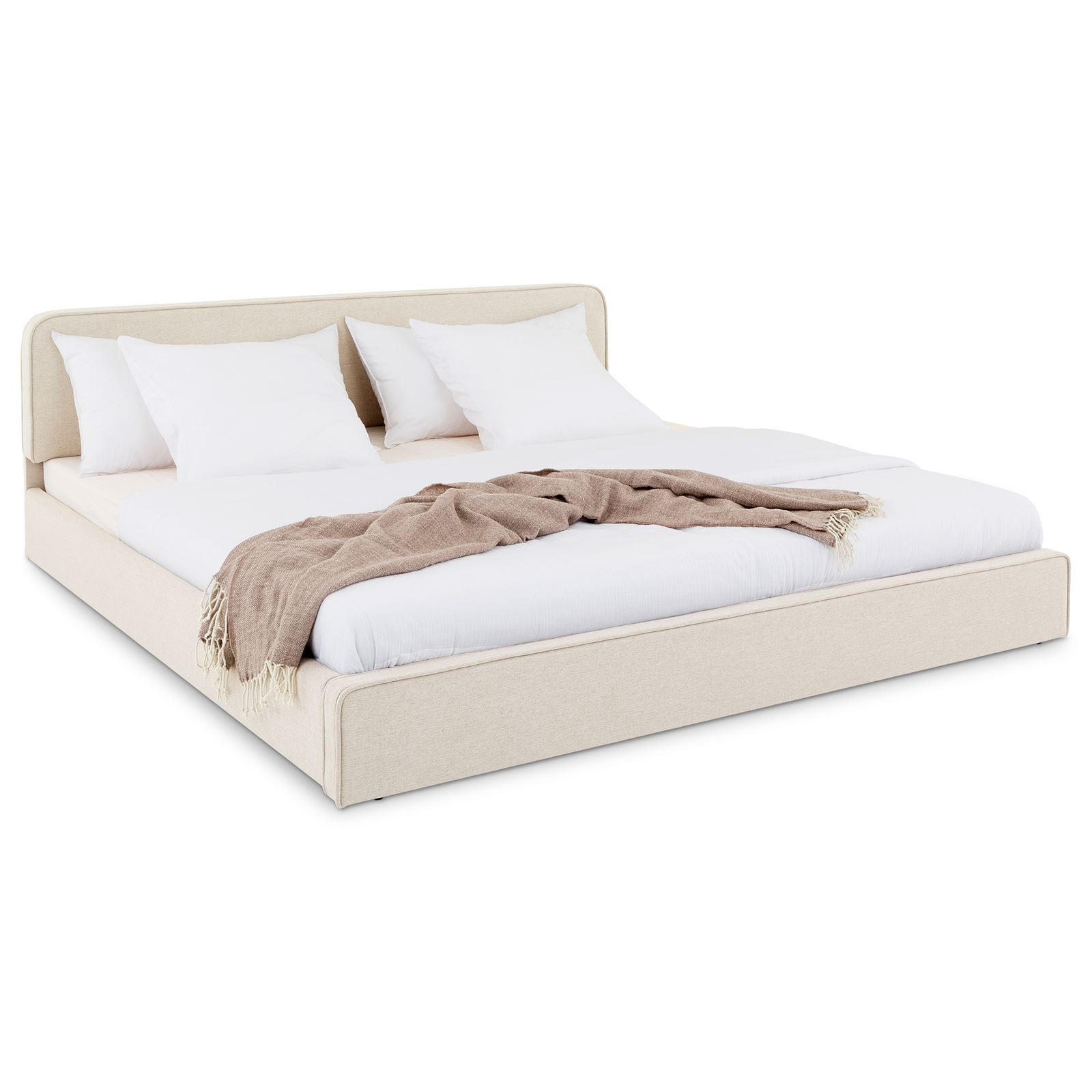 POLSTERBETT LATINI 180x200 cm beige - Beige, Textil (180/200cm) - IDIMEX