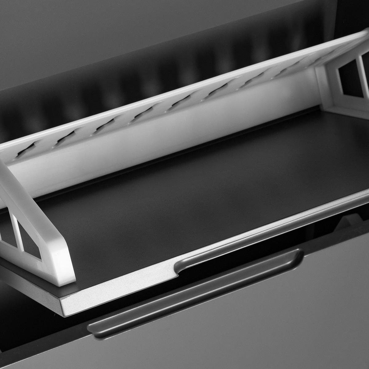 SCHUHSCHRANK mit Spiegeltür - Dunkelgrau/Schwarz, Holzwerkstoff (84/185/17cm) - home24