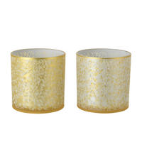 WINDLICHT BLÄTTCHEN Gold - Weiß, Glas (15/15cm) - J-Line