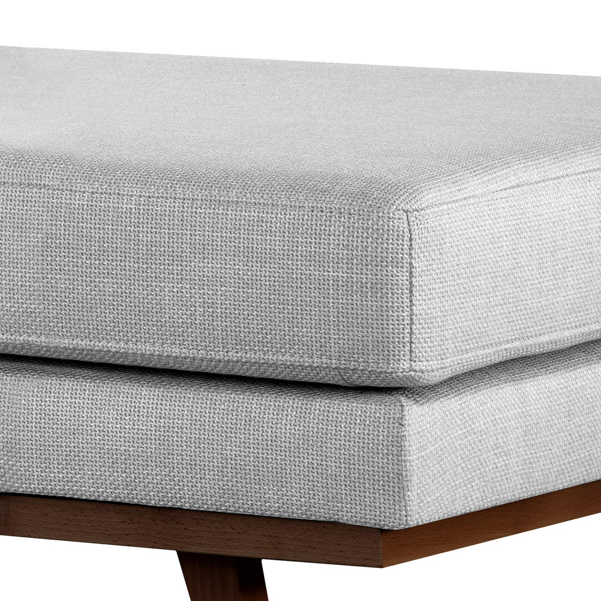 POLSTERHOCKER - Buchefarben/Hellgrau, Buchenholz/Textil (85/43/60cm) - home24