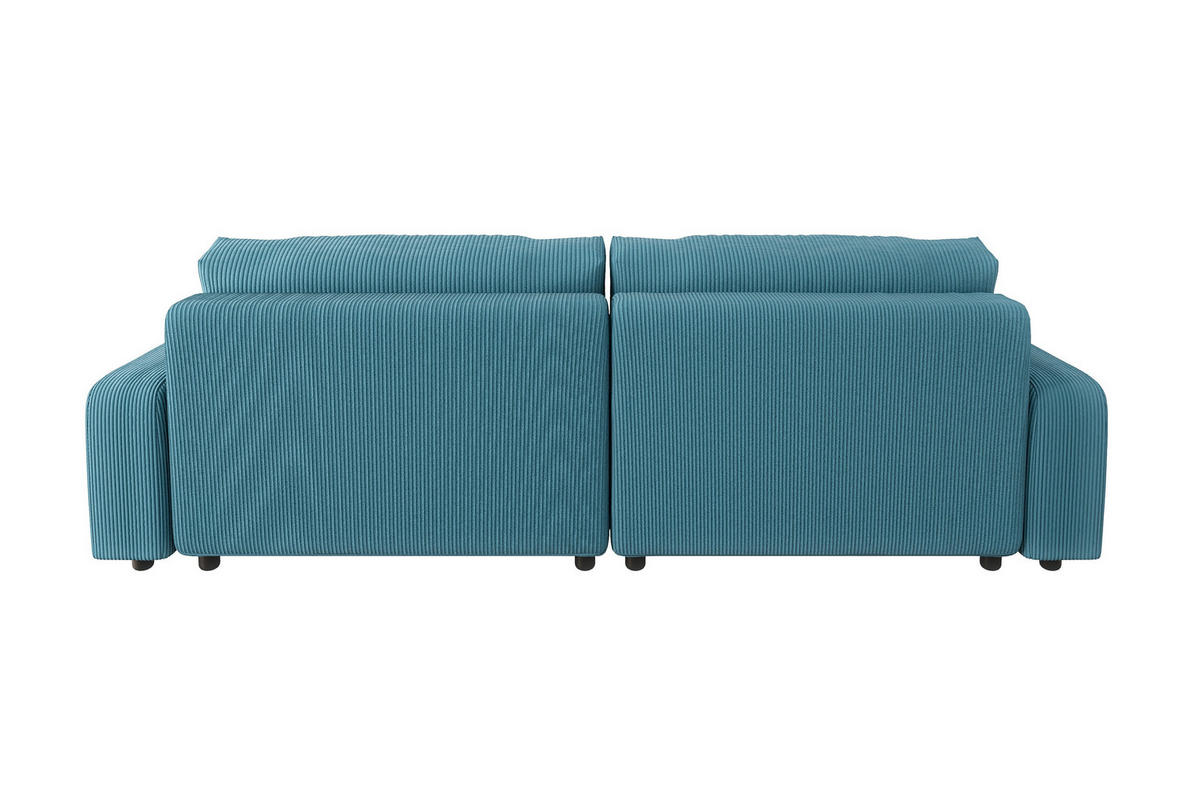 ECKSOFA Emma Türkis Cord - Ottomane links - Türkis, Textil (234/170cm) - S-Style Möbel