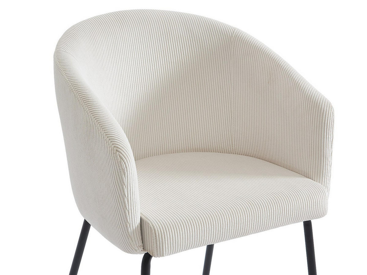 STUHL - 56.5 cm x 58.5 cm - samt - cremefarben Moroni - Creme, Textil (56.5/79/58.5cm) - Vente-Unique