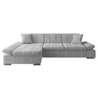 ECKSOFA Malwi Cord, Seite: Links - Hellgrau, Holz/Textil (278/161cm) - MIRJAN24