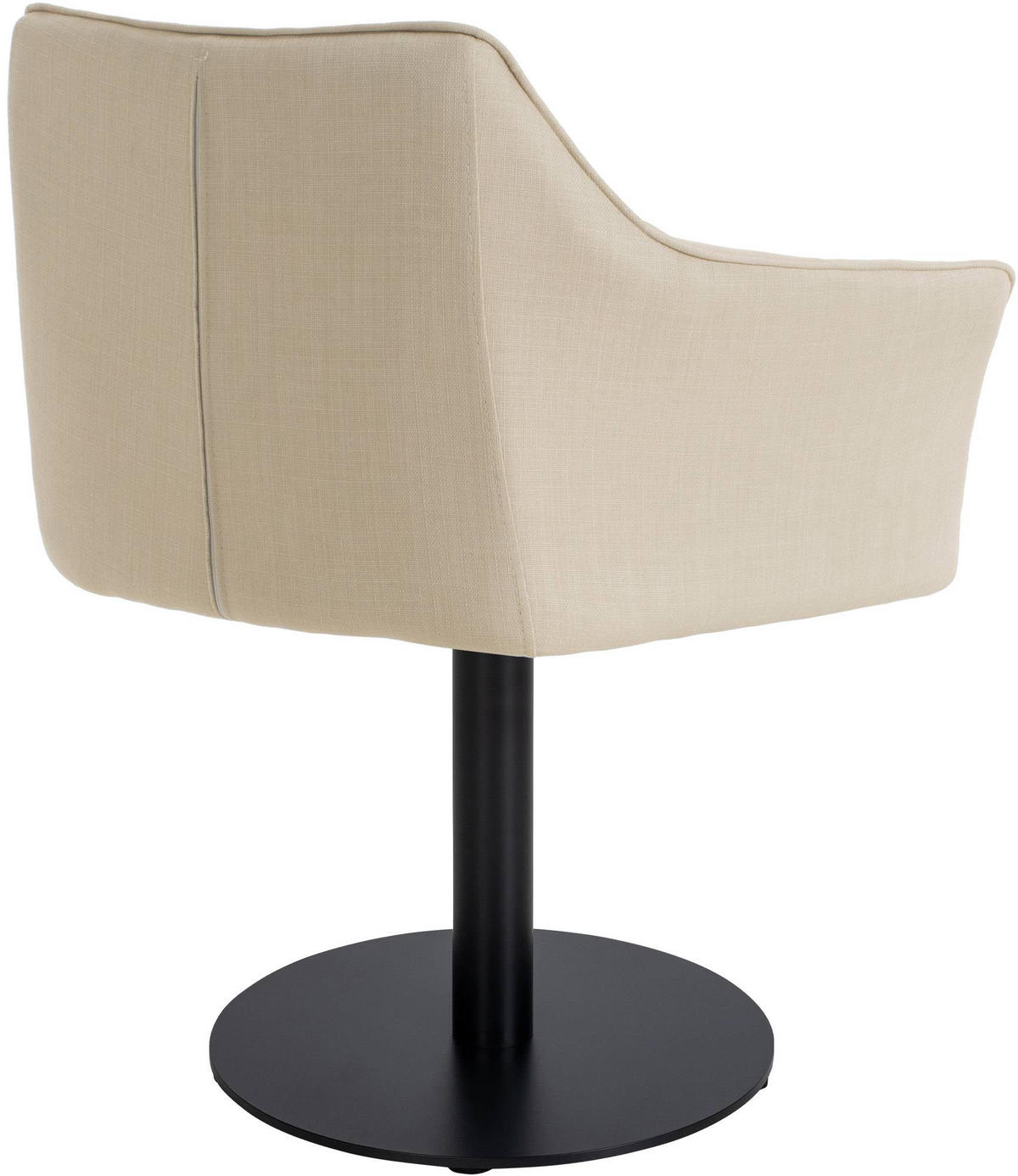 SESSEL Stoff creme - Creme/Schwarz, Textil/Metall (64/75/48cm) - CLP