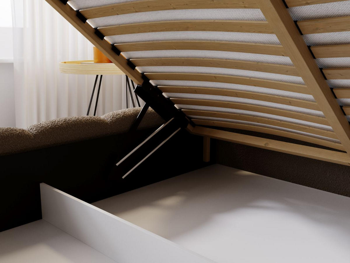 POLSTERBETT Cloud 140x200 Bouclé-Stoff Braun - Braun, Textil (140/200cm) - Graingold