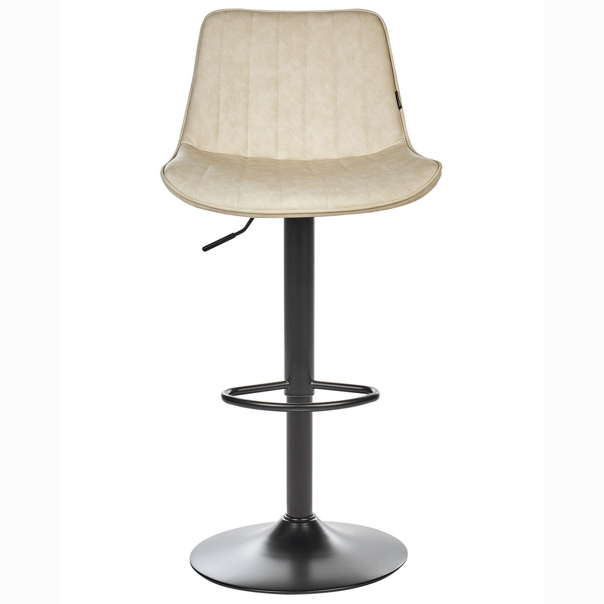 BARHOCKER 2er-Set Kunstleder Helles Beige Dubrovnik - Beige/Schwarz, Kunststoff (51/88/54cm) - Beliani