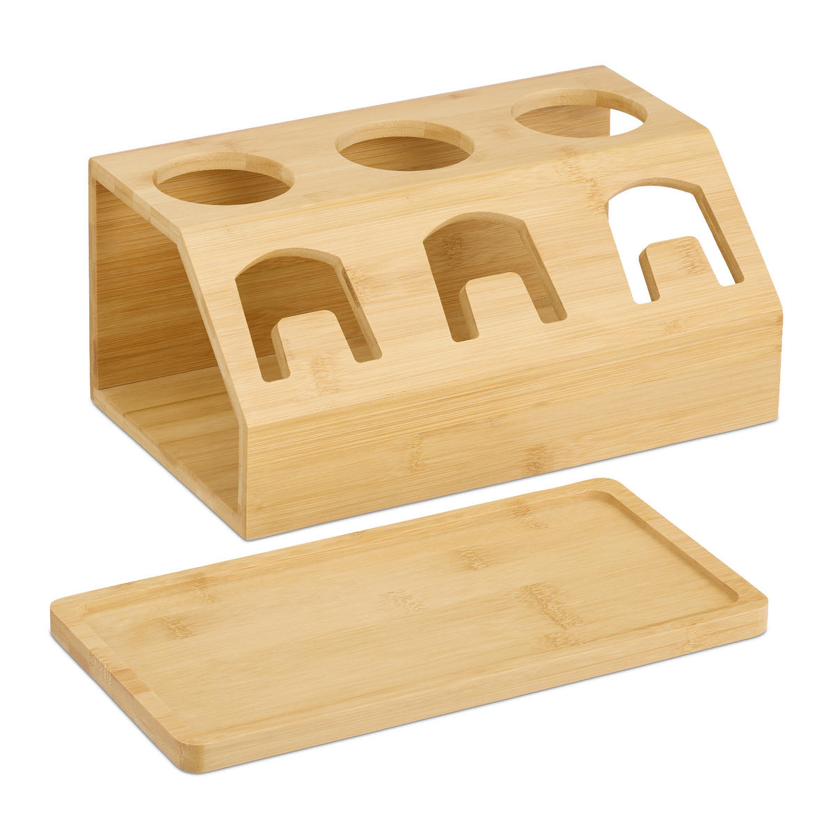 DRŽIAK na fľaše - svetlohnedá, drevo (30/13/17.5cm) - Relaxdays