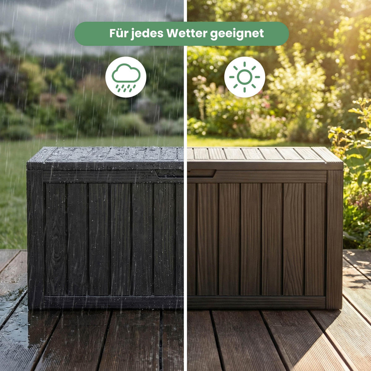 GARTENBOX 272L Schwarz - Schwarz, Kunststoff (114/57.5/46.3cm) - Akord