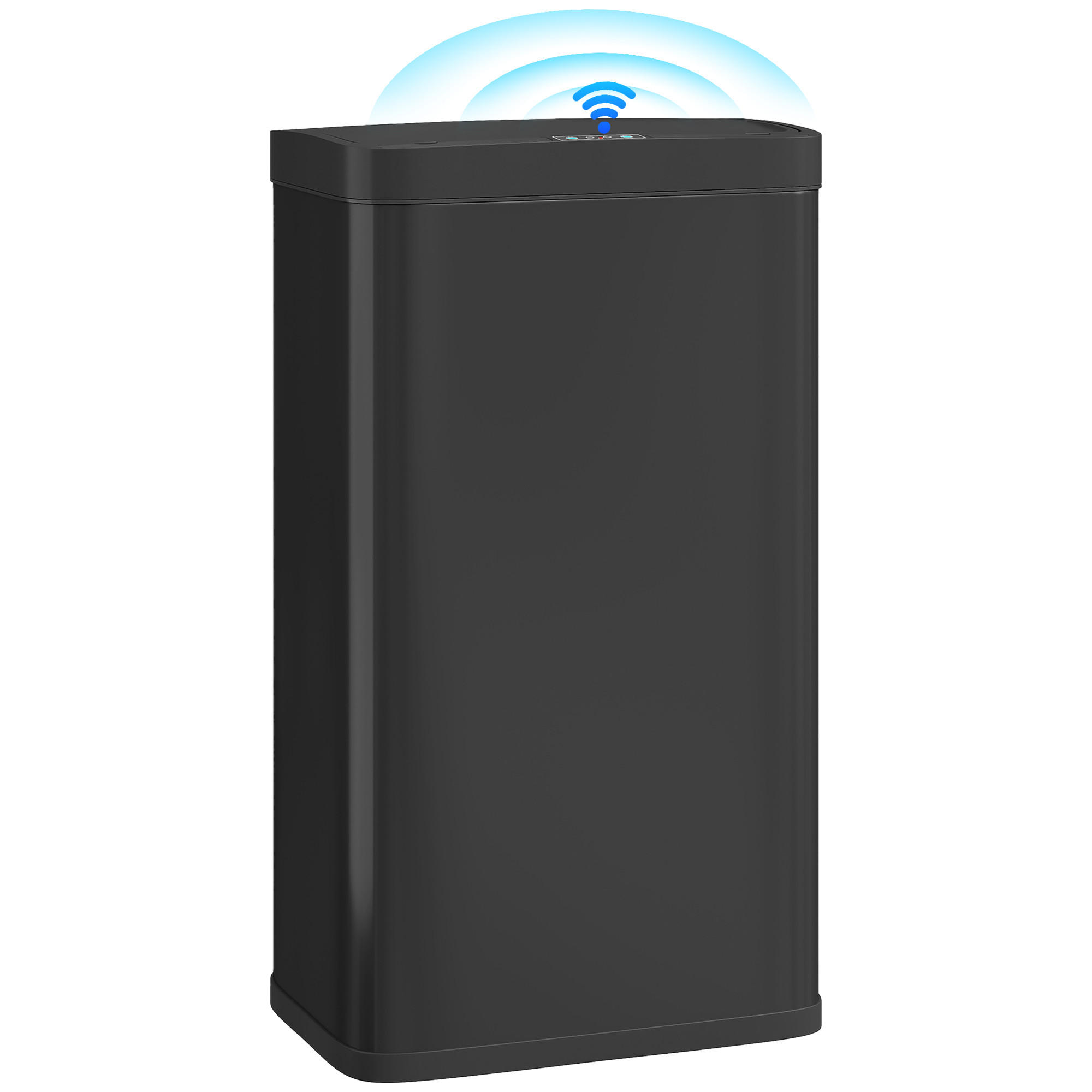 MÜLLEIMER 45L mit Infrarotsensor und Soft-Close Schwarz 38/25,5/67,5 cm - Schwarz, Metall (25.5/67.5/38cm) - Rolipo