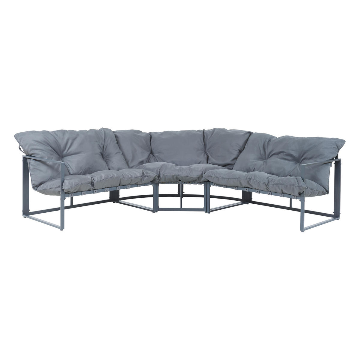 GARTENMÖBEL-SET 4 TLG. Karg - Dunkelgrau/Schwarz, Glas/Kunststoff - casa.pro