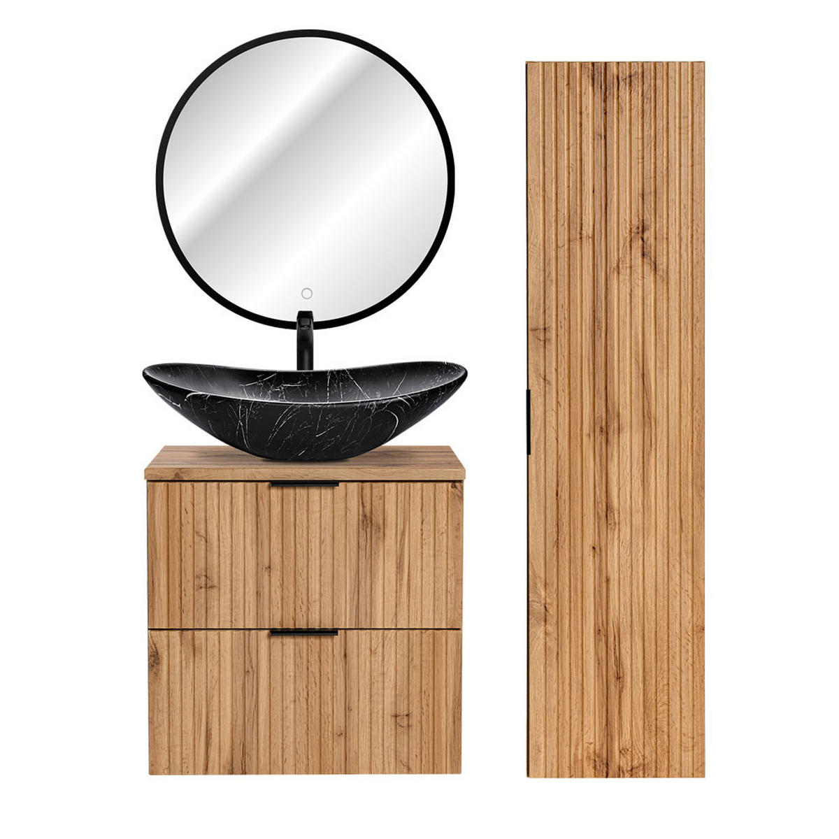 BADMÖBEL-SET 3-TLG. Adelaide-56 - Braun, Holzwerkstoff (110/200/47cm) - Lomado