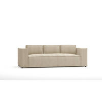 3-SITZER-SOFA Nova Beige Cord - Beige/Schwarz, Holz/Kunststoff (230/64/92cm) - S-Style Möbel