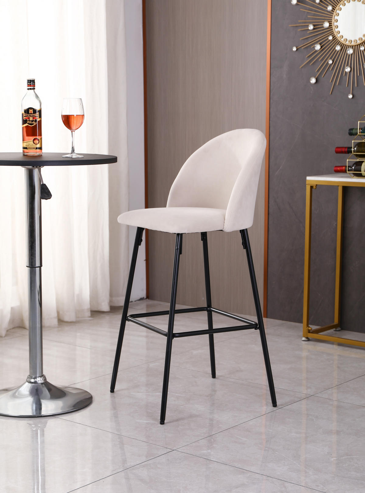 BARHOCKER 2er-Set Metall Beige - Beige, Metall (45/99/51cm) - Nordlys