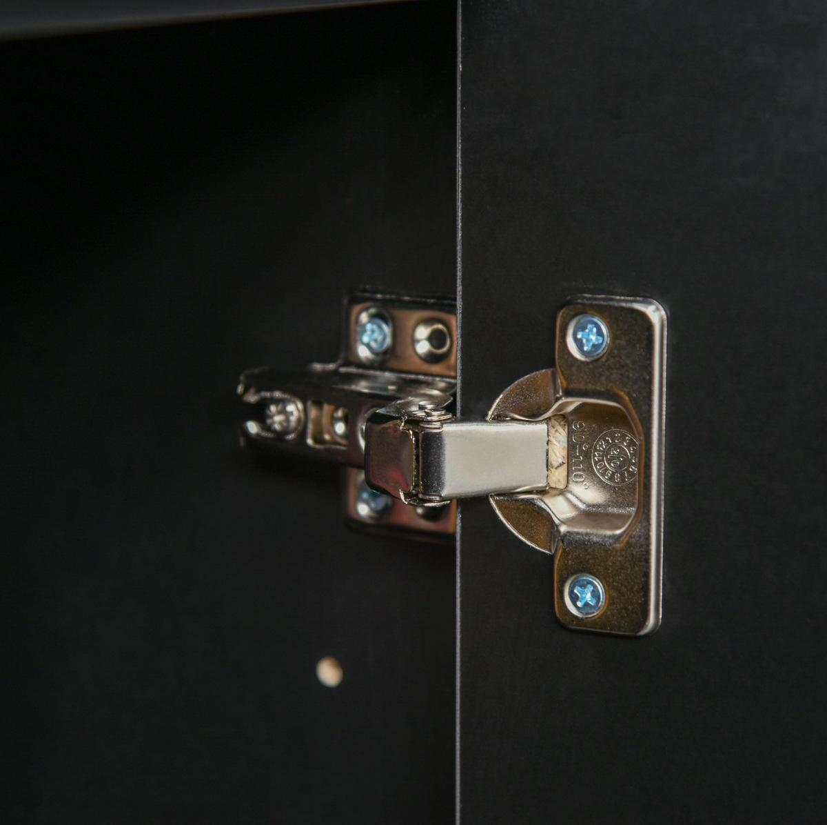 SIDEBOARD aus Holzwerkstoff 36x79x74 cm Schwarz mit 2 Schubladen, 2 Türen, verstellbarem Einlegeboden und Kippschutz - Schwarz, Holzwerkstoff (79/74/36cm) - Modfu