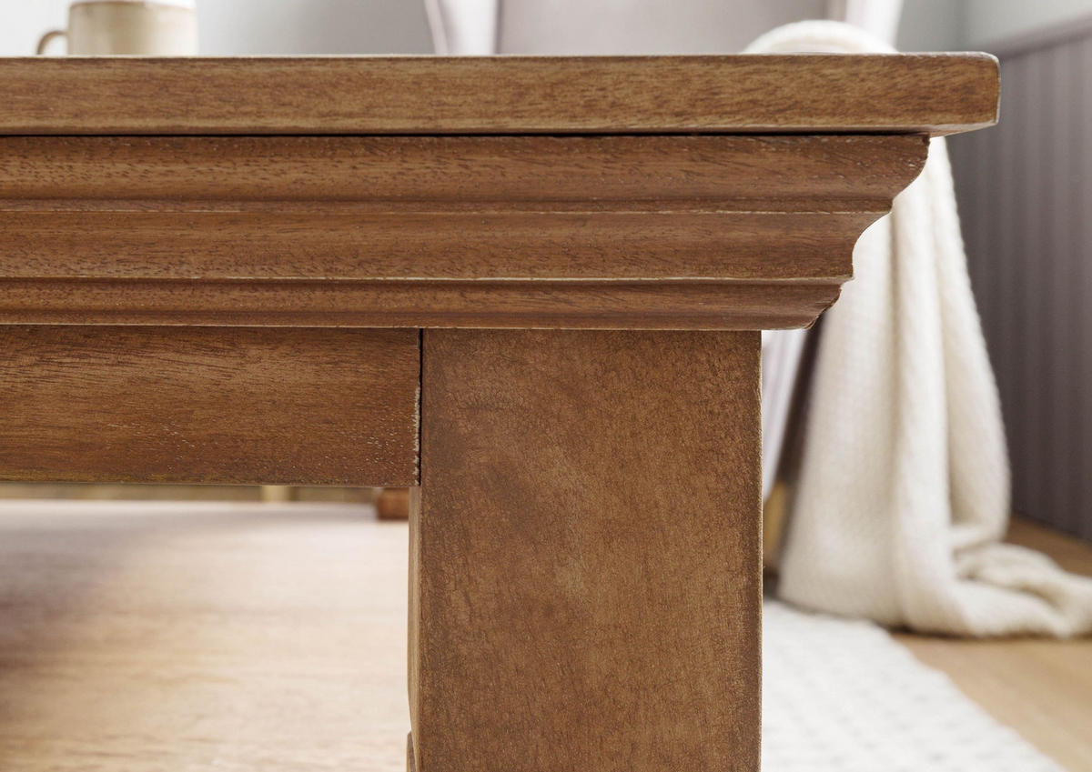 COUCHTISCH Mango 85x85x45 beige geölt TOULOUSE #12 - Beige, Holzwerkstoff (85/85/45cm) - Massivmoebel24