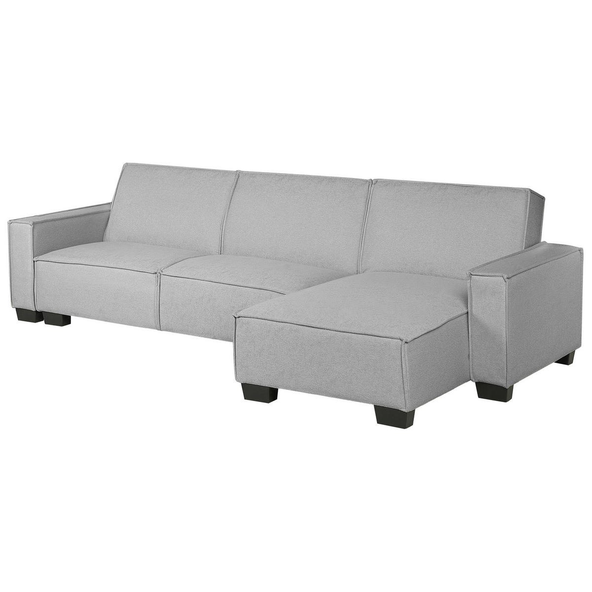 ECKSOFA Polsterbezug Hellgrau rechtsseitig Romedal - Hellgrau, Textil (290/173cm) - Beliani