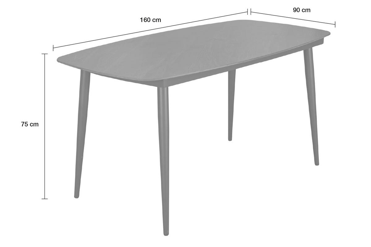 GARTENTISCH Balu 160x90x75cm, Stein, Anthrazit - Anthrazit, Stein (90/160/75cm) - dasmöbelwerk