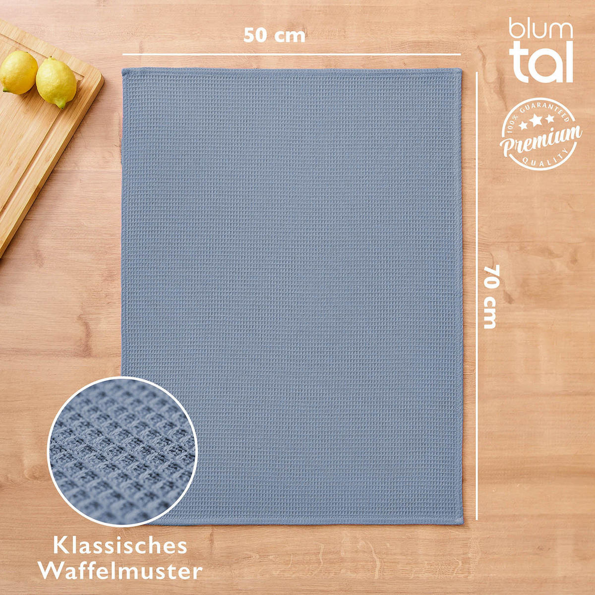 GESCHIRRTÜCHER Frigg 4er-Set, 50/70 cm, Blau - Blau, Textil (30/30cm) - Blumtal