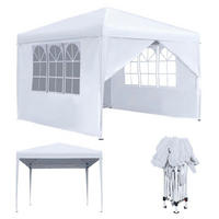 FALTPAVILLON 3 x 3 m mit 4 Seitenteilen und Fenstern Weiß - Weiß, Textil (300/260/300cm)