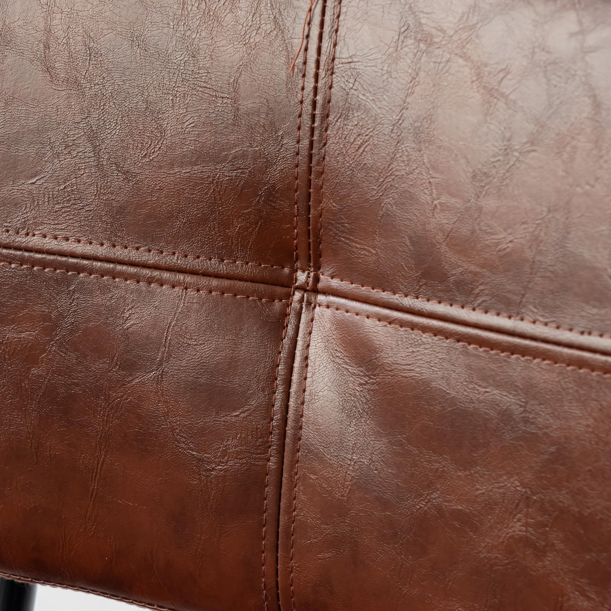 BARHOCKER in Eisen Kunstleder - Dunkelbraun, Metall (46.5/104/53cm) - Meubles Cosy