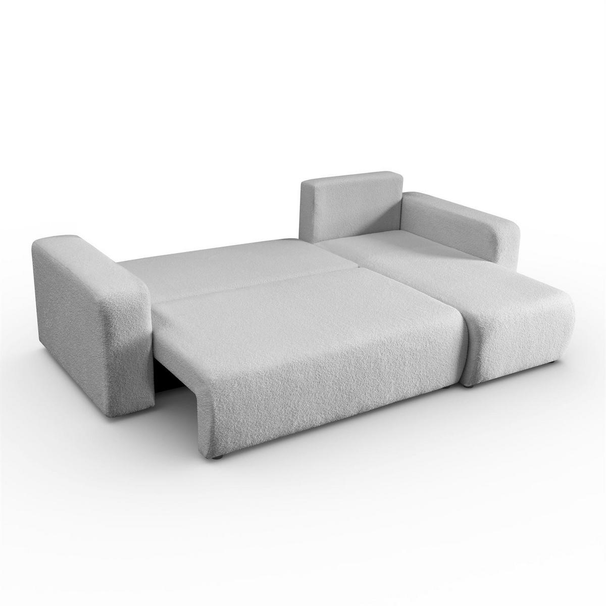 ECKSOFA VESPO L mit Schlaffunktion und Bettkasten - Grau, Textil (247/143cm) - Lookway