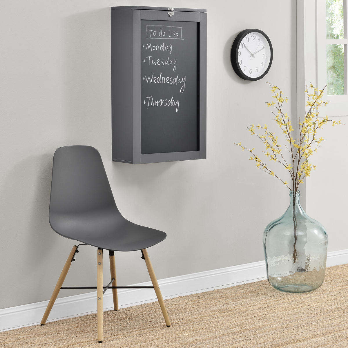 WANDKLAPPTISCH Kläppen - Dunkelgrau, Holzwerkstoff (50/156/91.5cm) - [en.casa]