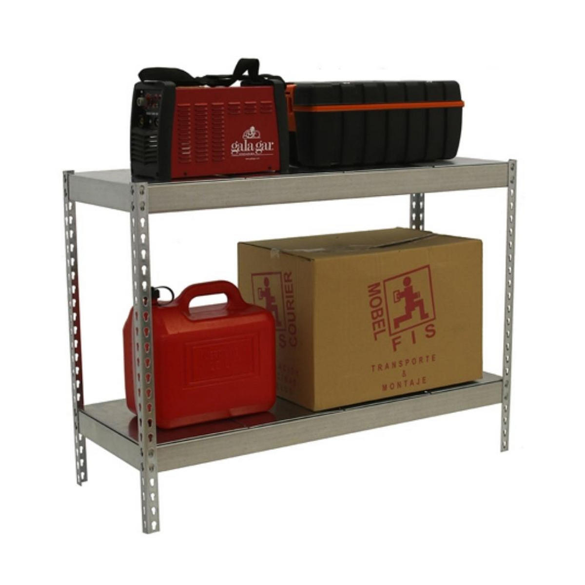 SCHWERLASTREGAL MINI METAL YETI TWO | HxBxT 90x120x45cm | Fachlast 400kg | Verzinkt - Silberfarben, Metall (120/90/45cm) - PROREGAL