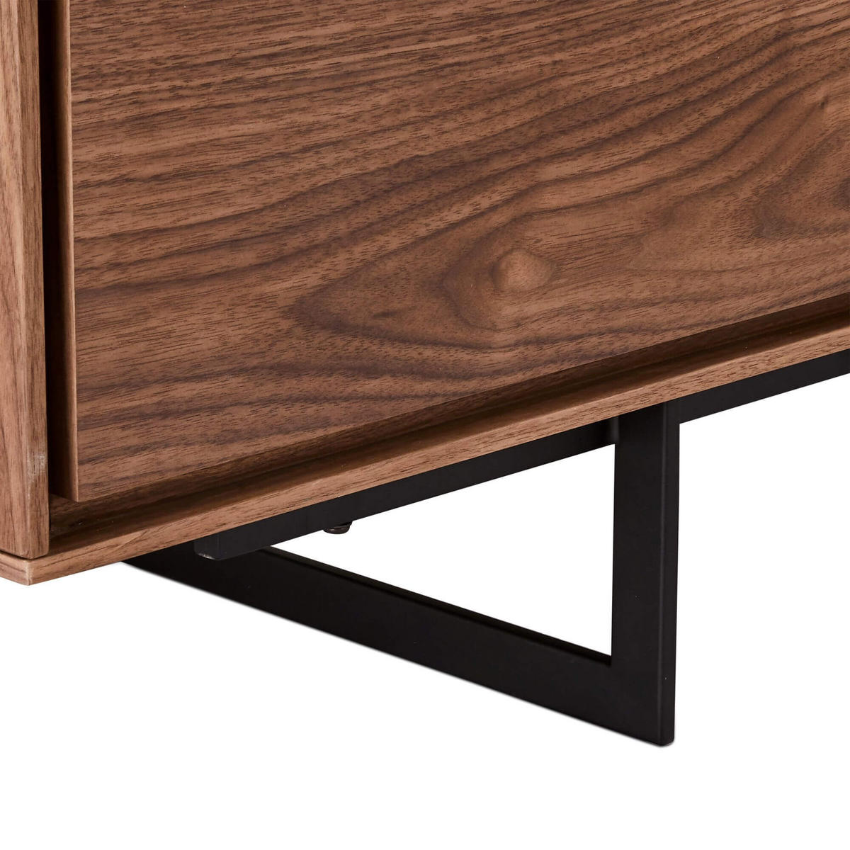 SIDEBOARD Amerikanisches Walnussfurnier - Walnussfarben/Schwarz, Holzwerkstoff/Metall (205/82/45cm) - Furnhouse