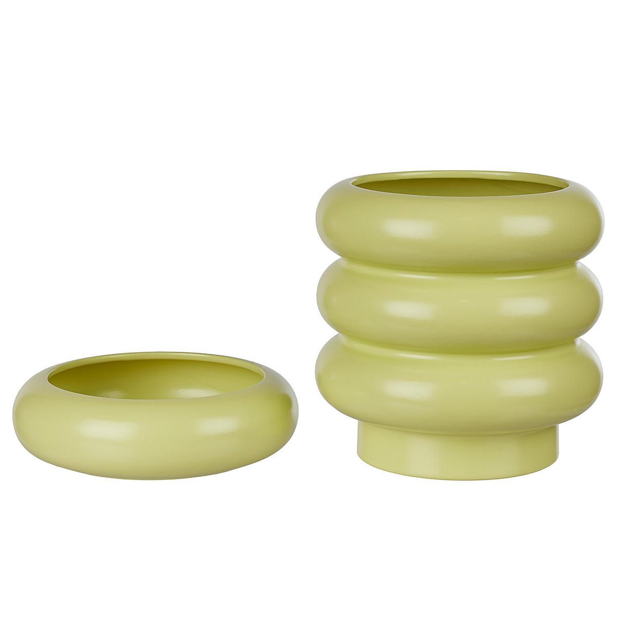 BLUMENÜBERTOPF Hoop - Grün, Keramik (21cm) - Butlers